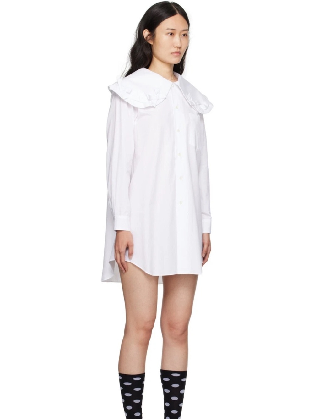 NWT COMMES des Garcons Girl Peter Pan Bow Collar Cotton Shirt